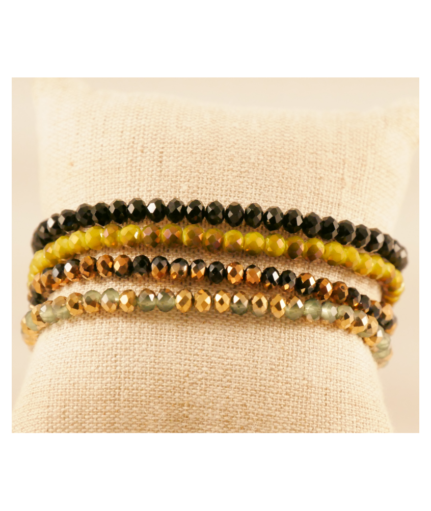 Kicomvi Imitition Bracelet élastique Multicouche Avec Perles Et Cristaux Pour Femme Et Fille, Bijou De Mariage Des Années 1920, Perle D'imitition, Perle D'imitition, Taille Unique, Cristal, Perle